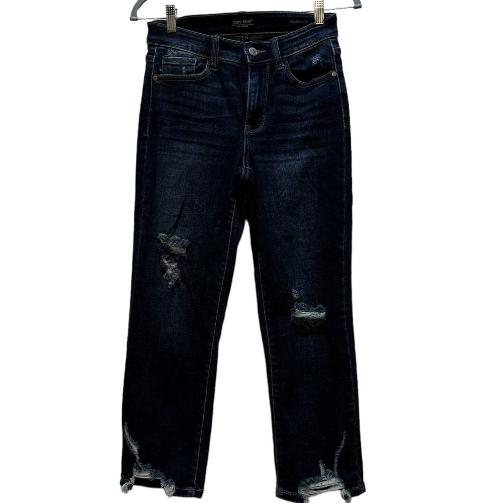 Judy Blue Cropped Fit Distressed Jeans Like New size 1 waist 25